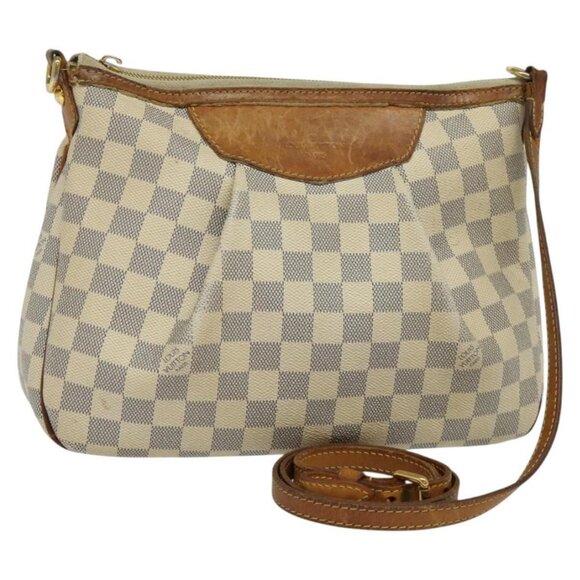 LOUIS VUITTON Damier Azur Siracusa PM Shoulder Bag N41113 LV Auth 119000